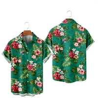 Ljetna plantain ostavlja cvjetni luksuzni element košulje s tankom majicom kratkih rukava za ženu