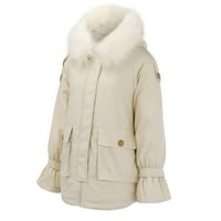 Zuwimk Jacket Women, ženska polarna obložena Sherpa puna zip jakna bijela, l