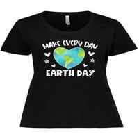 Inktastic čine svakodnevni dan Zemlje sa srcima i zvijezdama Ženska majica plus veličine
