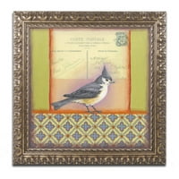 Zaštitni znak Likovna umjetnost' mala ptica 229 ' platnena Umjetnost Rachel Paxton, Zlatni okićeni okvir