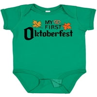 Inktastic moj prvi Oktoberfest sa poklonom od jesenjeg lišća Baby Boy ili Baby Girl bodi