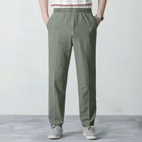 Muške hlače Muške casual pantalone elastične pantalone za struk trake zelene boje