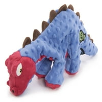 GODOG® Dinos Spike sa žvakaćim garniturama za plišana prskalica igračka psa, velika, plava i crvena