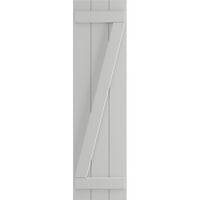 Ekena Millwork 1 8 W 78 H True Fit PVC ploča spojena ploča-N-letve roletne w Z-Bar, Hailstorm siva
