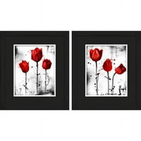 Crni i crveni tulipani Set 14 16 zidna Umjetnost