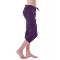 Stamzod ženske hlače Ležerne vježbanje izbacivanje tajice niski struk učvršćen joga teretana, obrezane