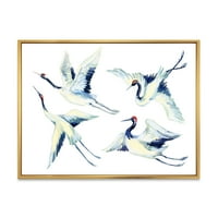 Azijski Ždral ptica utisak II uokvirena slika na platnu Art Print