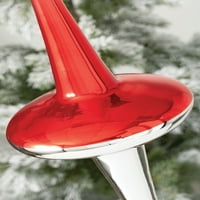 Sullivans Finial Drop Glass Ornament 18 H crvena i srebrna
