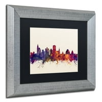 Zaštitni znak Likovna umjetnost Jackson Mississippi Skyline Umjetnost platna Michaela Tompsetta, crni