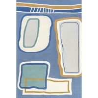 Nuloom Terica Šareno apstraktno prostirki vune, 6 '9', plava