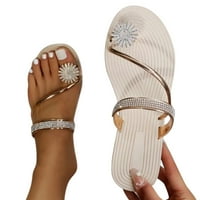 Navucite sandale za žene djevojke biserni Set elastični ravni remen Ležerne kućne papuče cipele za papuče