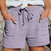 Žene ljetne kratke hlače sa džepovima za crtanje elastičnih struka plaže kratke hlače Ležerne prilike