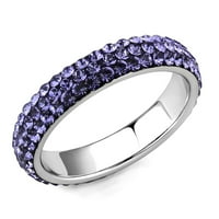 Luxe nakit dizajnira ženski prsten od nerđajućeg čelika sa kristalima tanzanita-Veličina 9