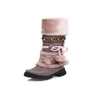 Gomelly Women za snijeg Nejasne čizme Fluffy zimske modne bootie okrugle cipele na otvorenom hodaju topla
