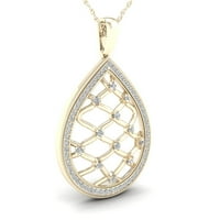 1 4CT TDW Diamond 10k žuto zlato Filigranski modni privjesak ogrlica