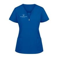 Klirens ženski ljetni vrhovi kratki rukav Casual bluza čvrsta Ženska Moda V-izrez bluze, plava, XL