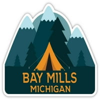 Bay Mills Michigan Suvenir Vinilna Naljepnica Naljepnica Dizajn Šatora Za Kampiranje