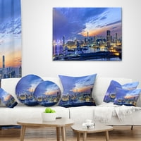 PromenArtirt Hong Kong City Sunset Panorama - Jastuk za bacanje cityscape - 18x18
