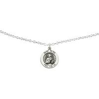 Primal Silver Sterling Silver Antiqued Saint Peter medalja na kablovskom lancu