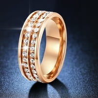 Dva reda punih dijamantskih prstenova muški i ženski univerzalni prstenovi