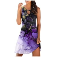 Sendkeelwomen's Casual Dress Tank Dress Floral button Print V izrez Mini Dress Active Fashion Outdoor